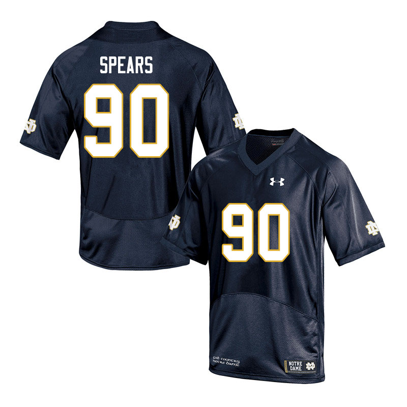 Men #90 Hunter Spears Notre Dame Fighting Irish College Football Jerseys Sale-Navy